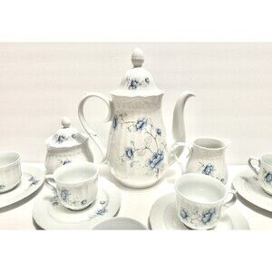 Antique Vintage Coffee Tea Set Santa Clara Spain Tableware Cup Saucer Pot Cream